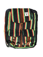 Threadheads ThreadHeads Himalayan Hemp Black Rasta Striped Backpack | 11"x17"