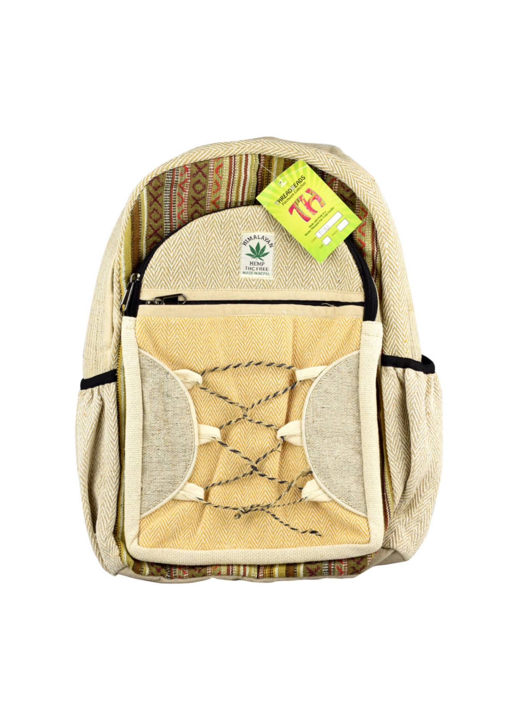 Threadheads ThreadHeads Himalayan Hemp Laced Front Backpack - 13" x 18"