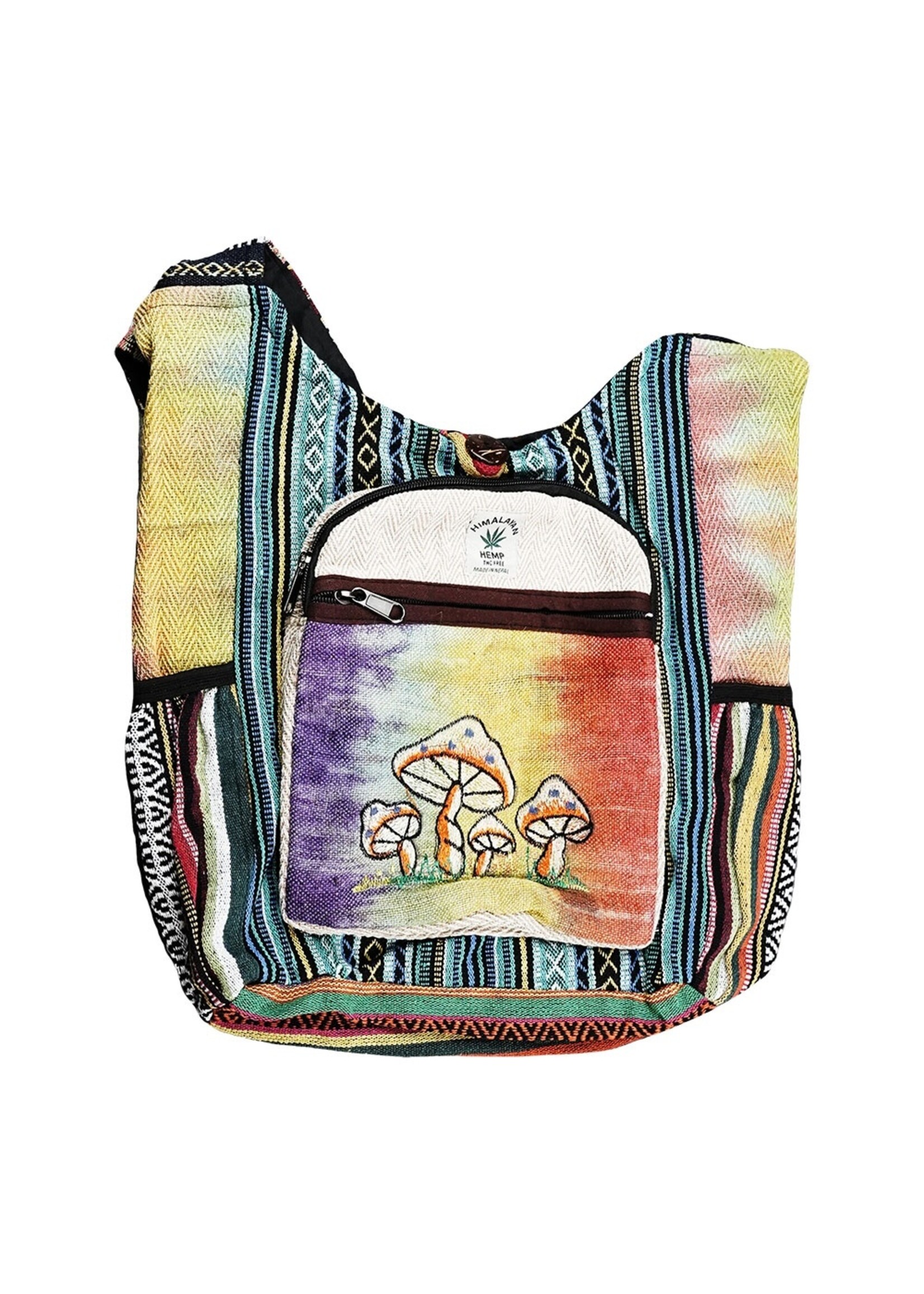 Threadheads Threadheads Himalayan Hemp Tie Dye Mushroom Sling Bag | 17"x15"