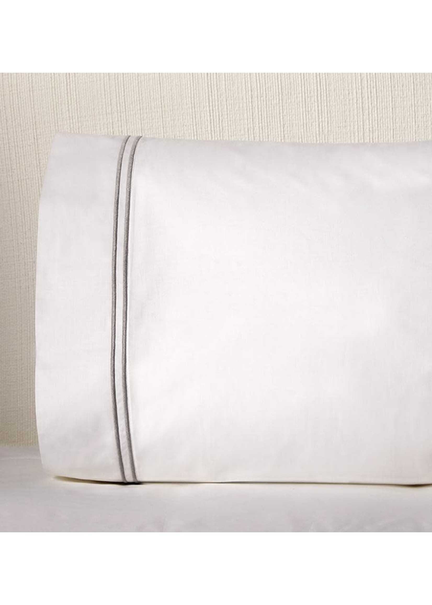 Sferra Sferra Grande Hotel Pillow case set, white, silver, standard