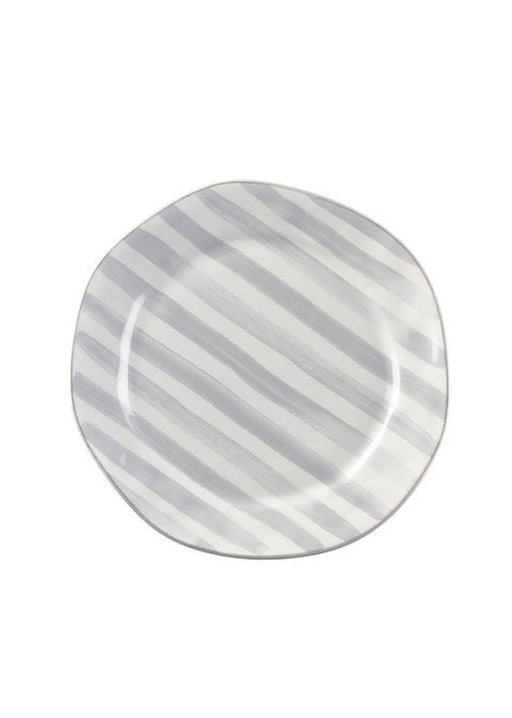 Skyros Skyros Azores Stripe Salad Plate, Greige Shimmer