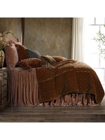 HIEND HIEND Stella Velvet Bedspread Set Queen Copper Brown