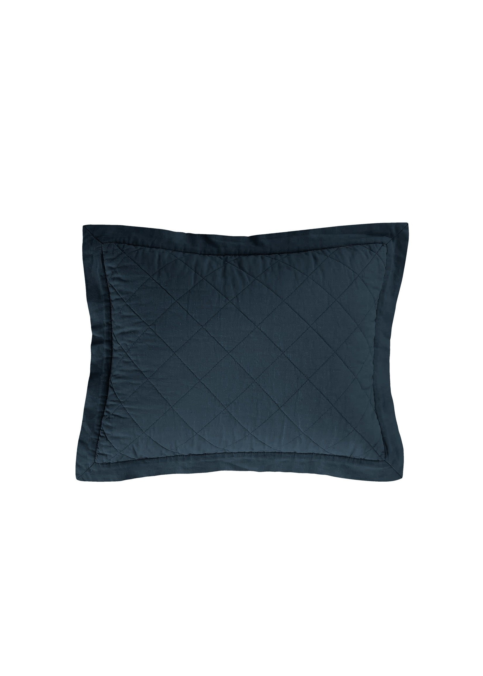 HIEND HiEND Linen Quilted Boudoir Pillow, Navy, 12x16