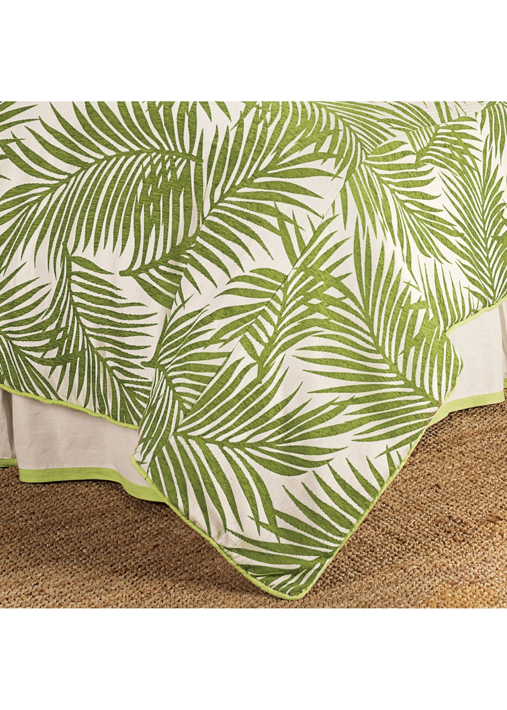 HIEND HIEND Capri Coastal Duvet Cover-Queen, Green and White