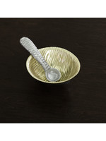 Beatriz Ball Beatriz Ball Sierra Modern Ripples Small Gold Bowl with Gun Metal Spoon