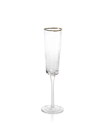 Zodax Zodax Apertivo Triangular Champagne Flute -Luster w/ Gold Rim
