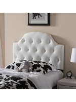 Baxton Studio Baxton Studio Morris Headboard - Twin,  White Faux Leather