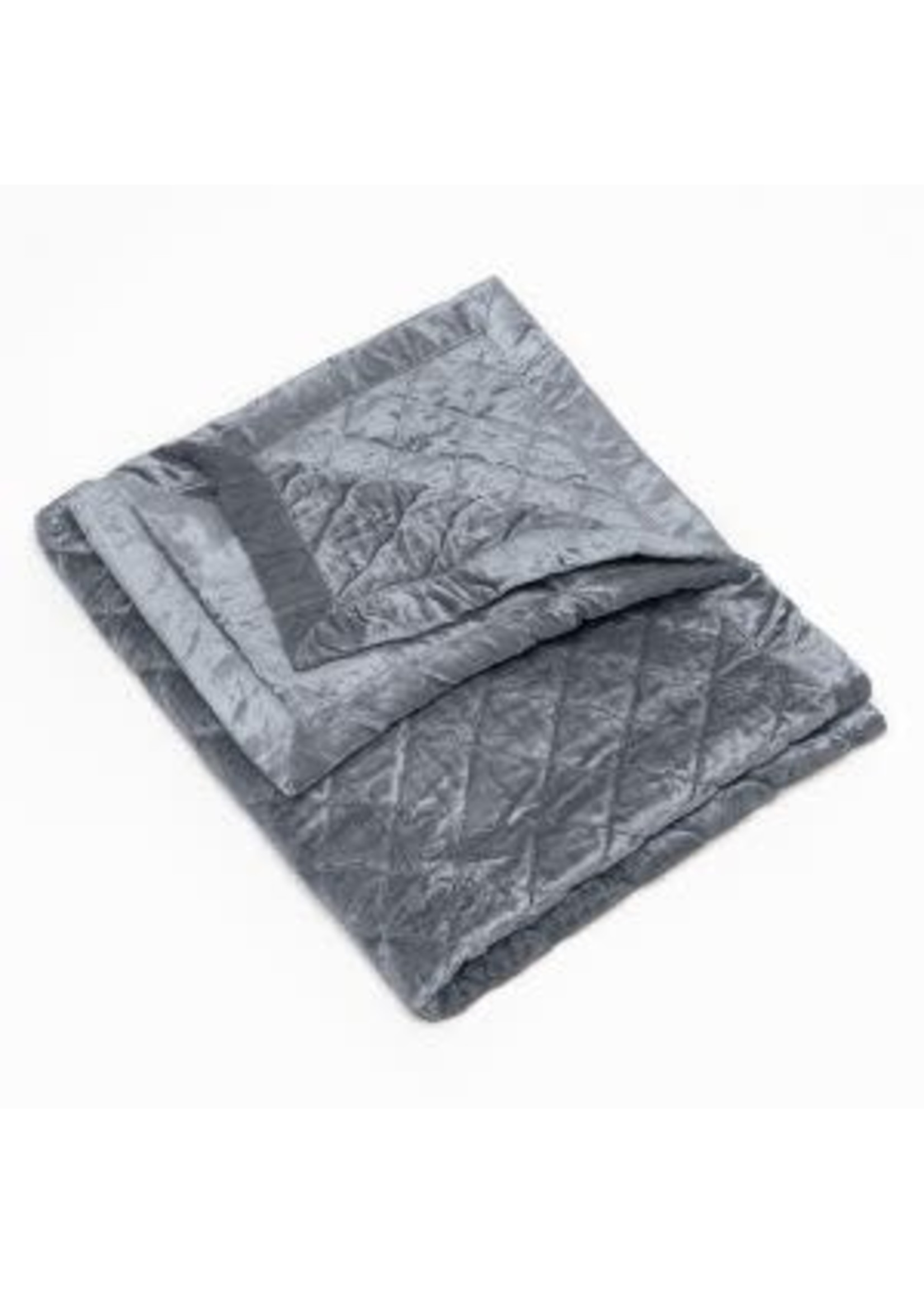 Amity Home Amity Home Simona Rayon Velvet Quilt, Steel Blue, Queen