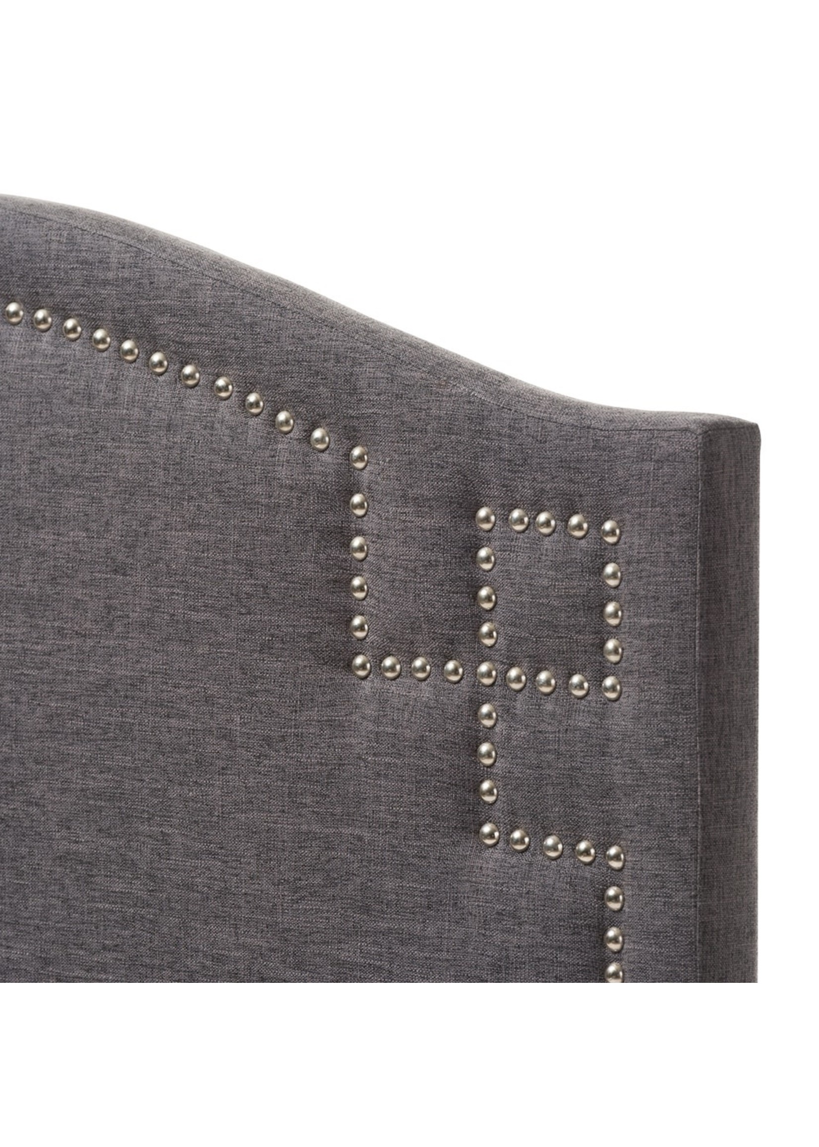 Baxton Studio Baxton Studio Aubrey Headboard - Twin, Dark Grey Upholstered Fabric