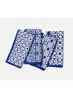 Blue Pheasant Blue Pheasant Ojai Blue Mixed Pattern Cotton Napkin set of 4