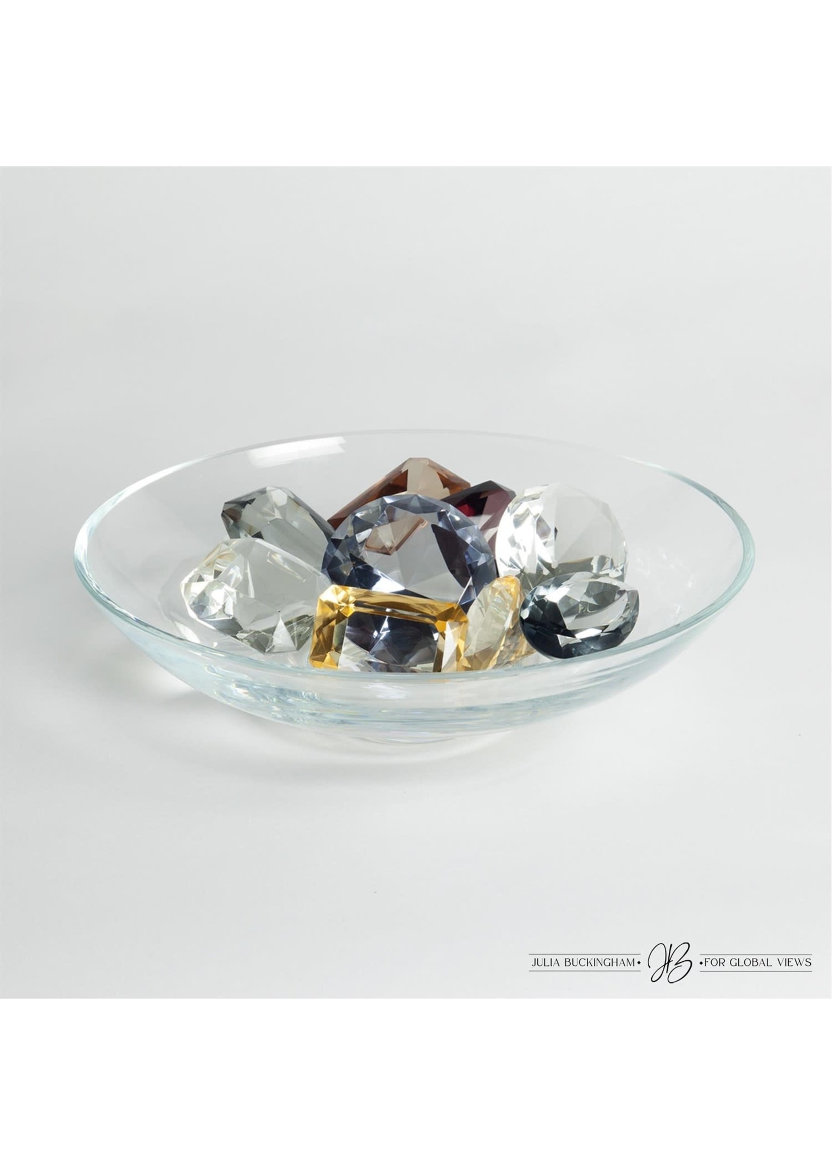 Global Views Global Views Coupe Clear Glass Bowl w/9 Oxford Jewels
