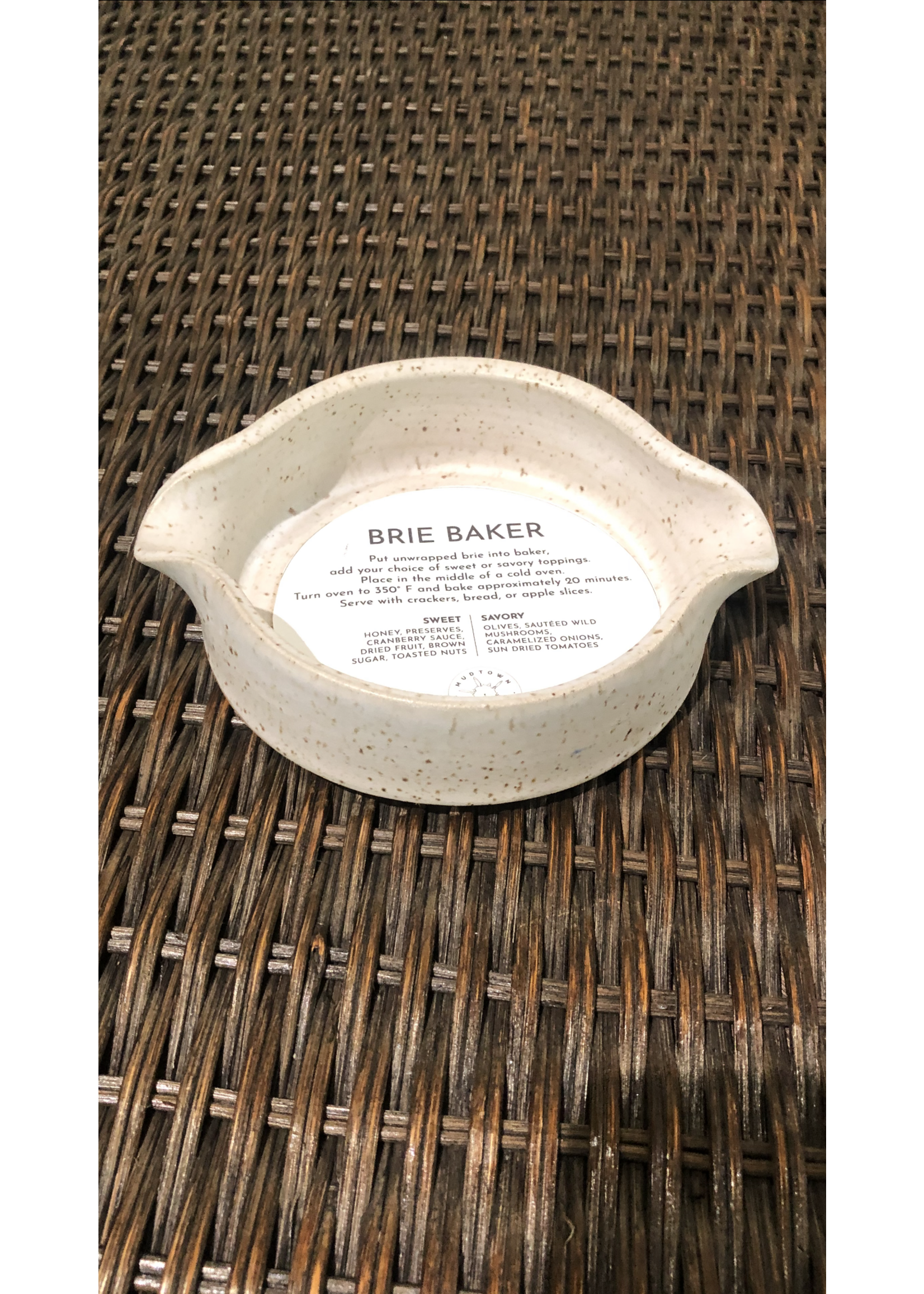 Mudtown Pottery Mudtown Pottery Brie Baker, Speckled Oatmeal