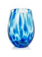 Zodax Zodax Blue Tortoise Stemless All-Purpose Glass