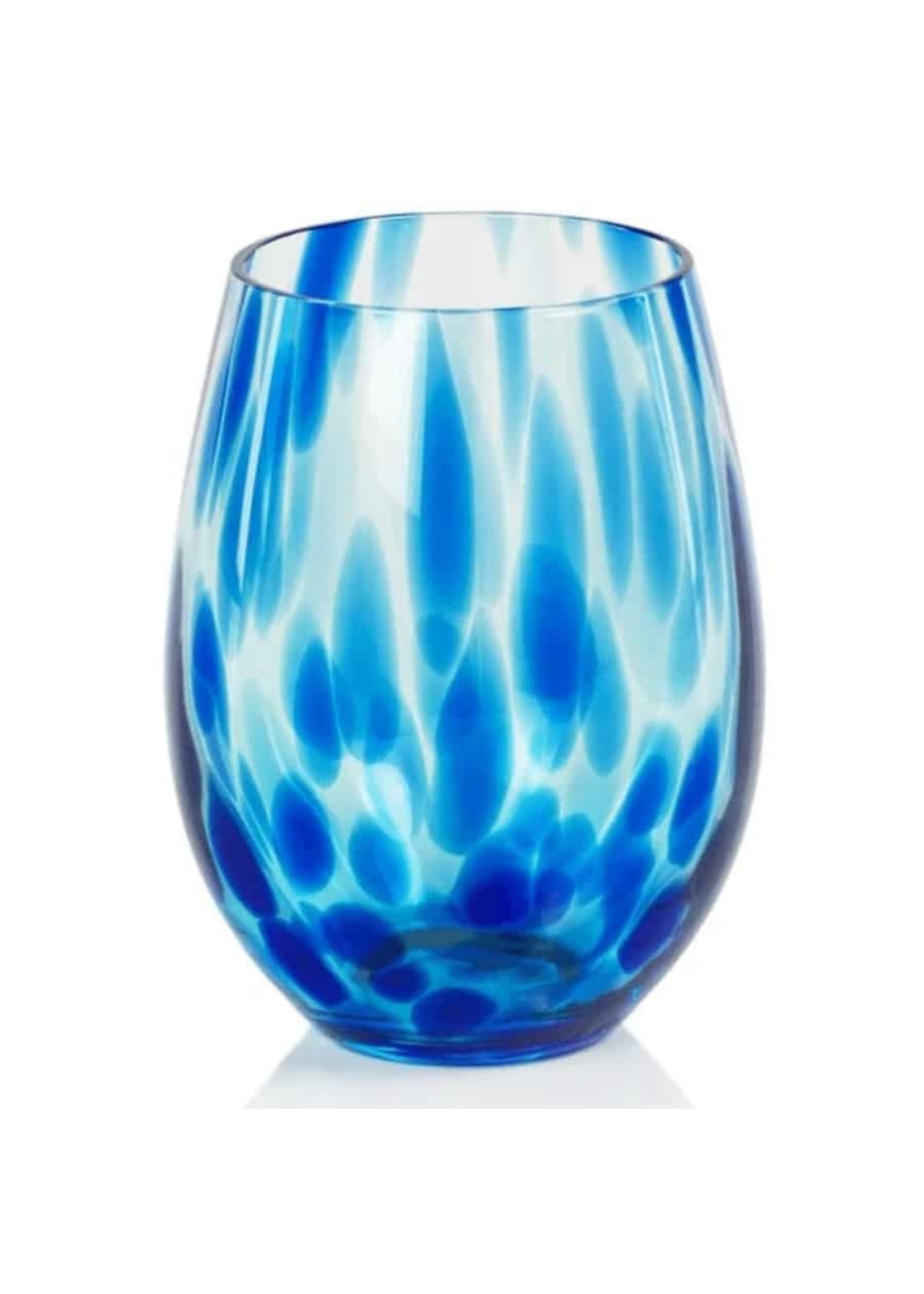 Zodax Zodax Blue Tortoise Stemless All-Purpose Glass