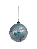 Zodax Zodax Water Color Glass Ornament, Matt Blue, Large