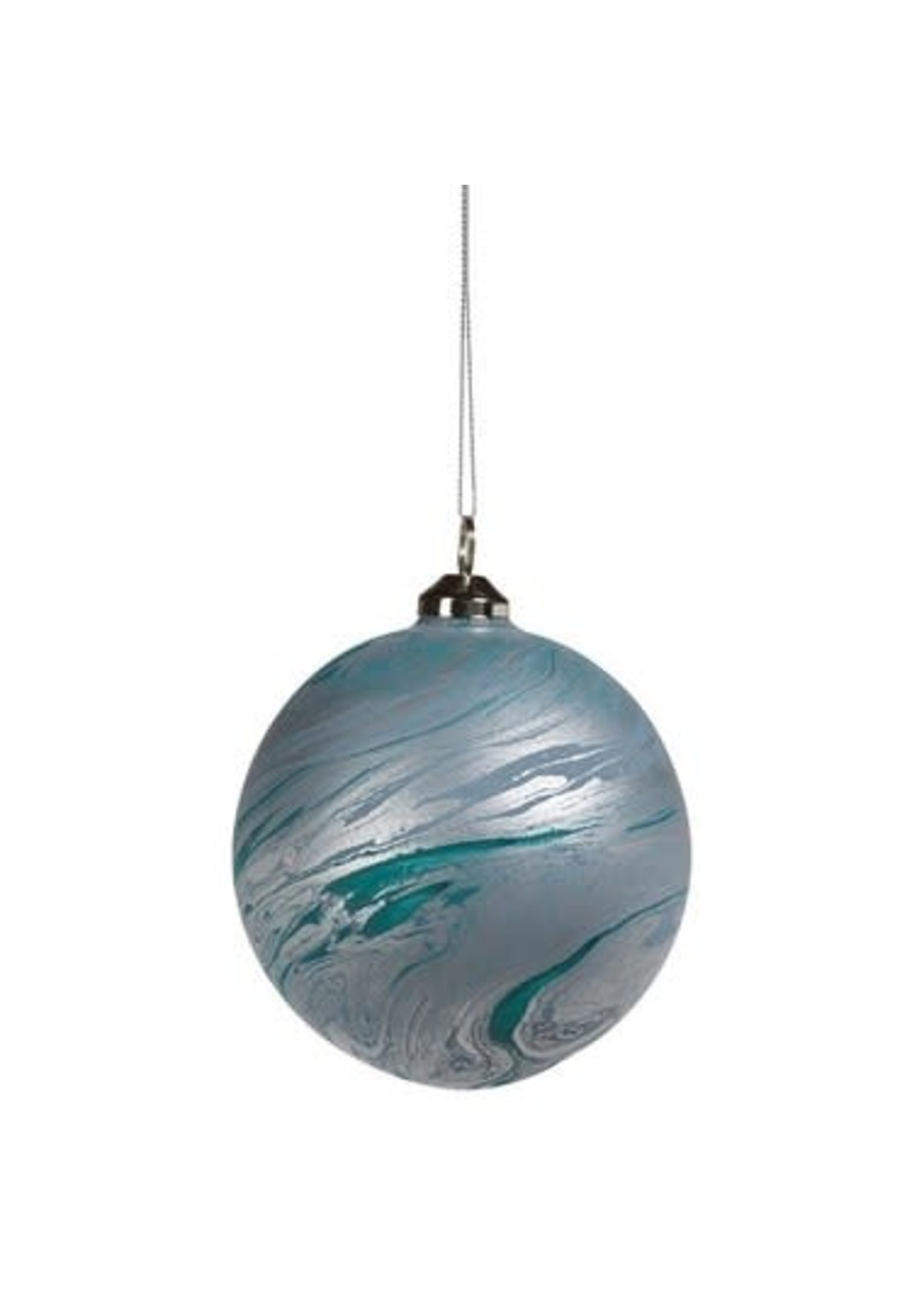 Zodax Zodax Water Color Glass Ornament, Matt Blue, Large
