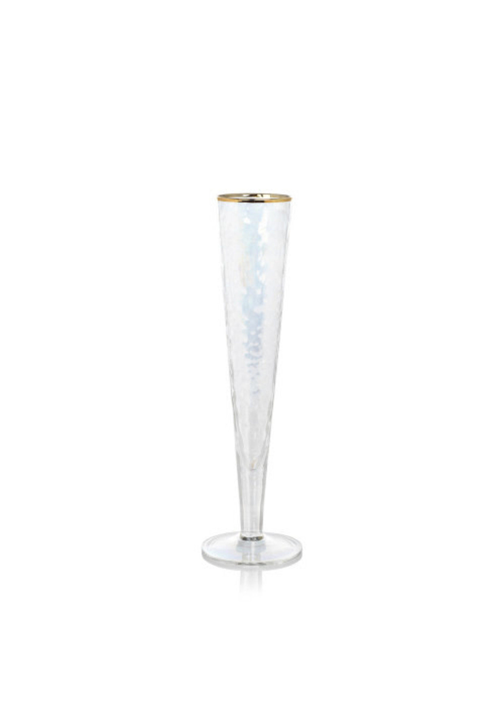 Zodax Zodax Aperitivo Slim Champagne Flute Luster w/Gold Rim