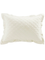 HIEND HIEND Quilted Linen Pillow Sham Standard Vintage White