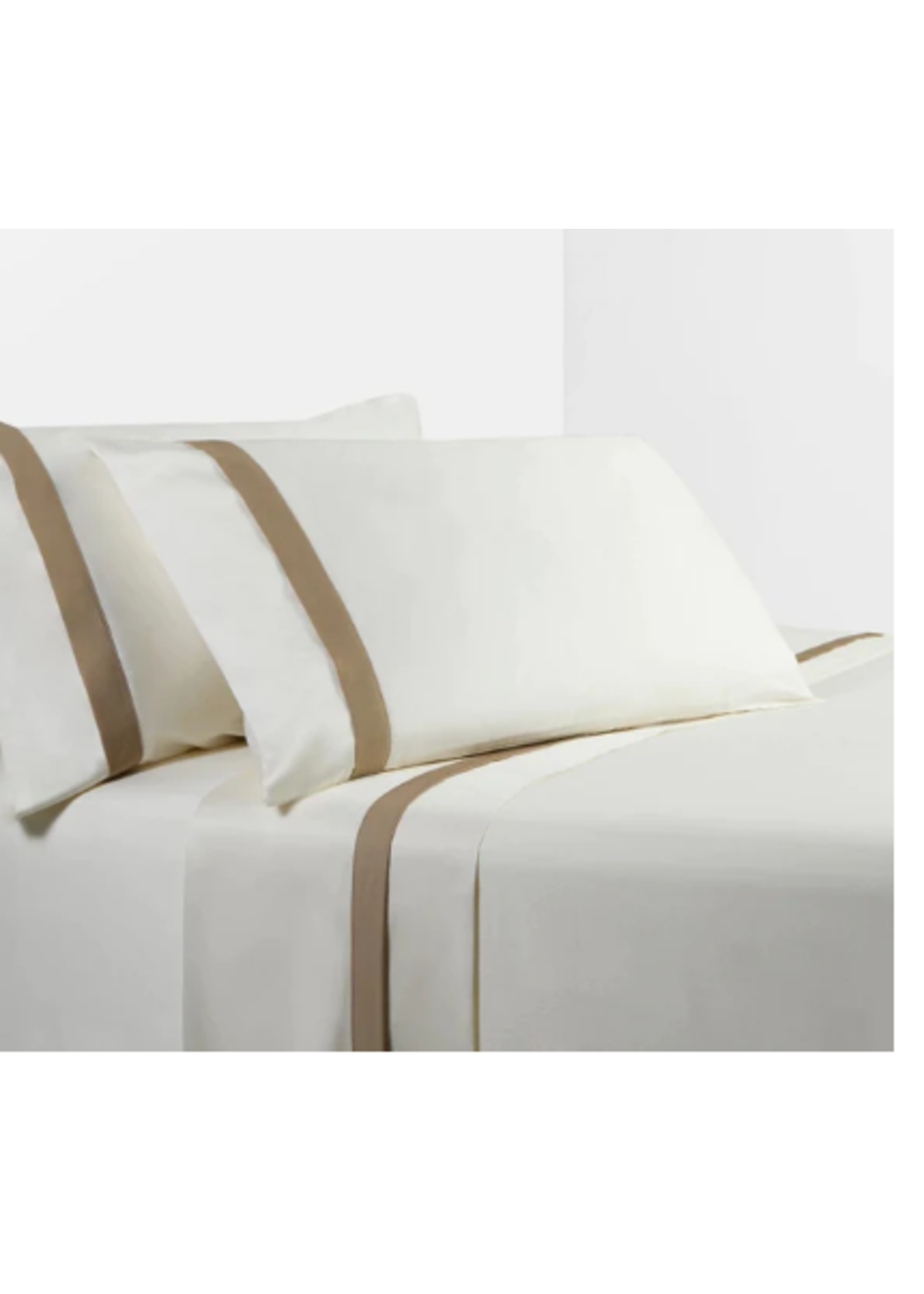 HIEND HiEND Tan Flange Queen Cream Sheet Set  350TC