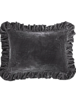 HIEND HIEND Oblong Faux Silk Velvet Pillow Slate 16x21