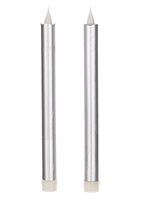 Melrose Melrose LED Silver 10" Taper Candle 6 Hour Timer