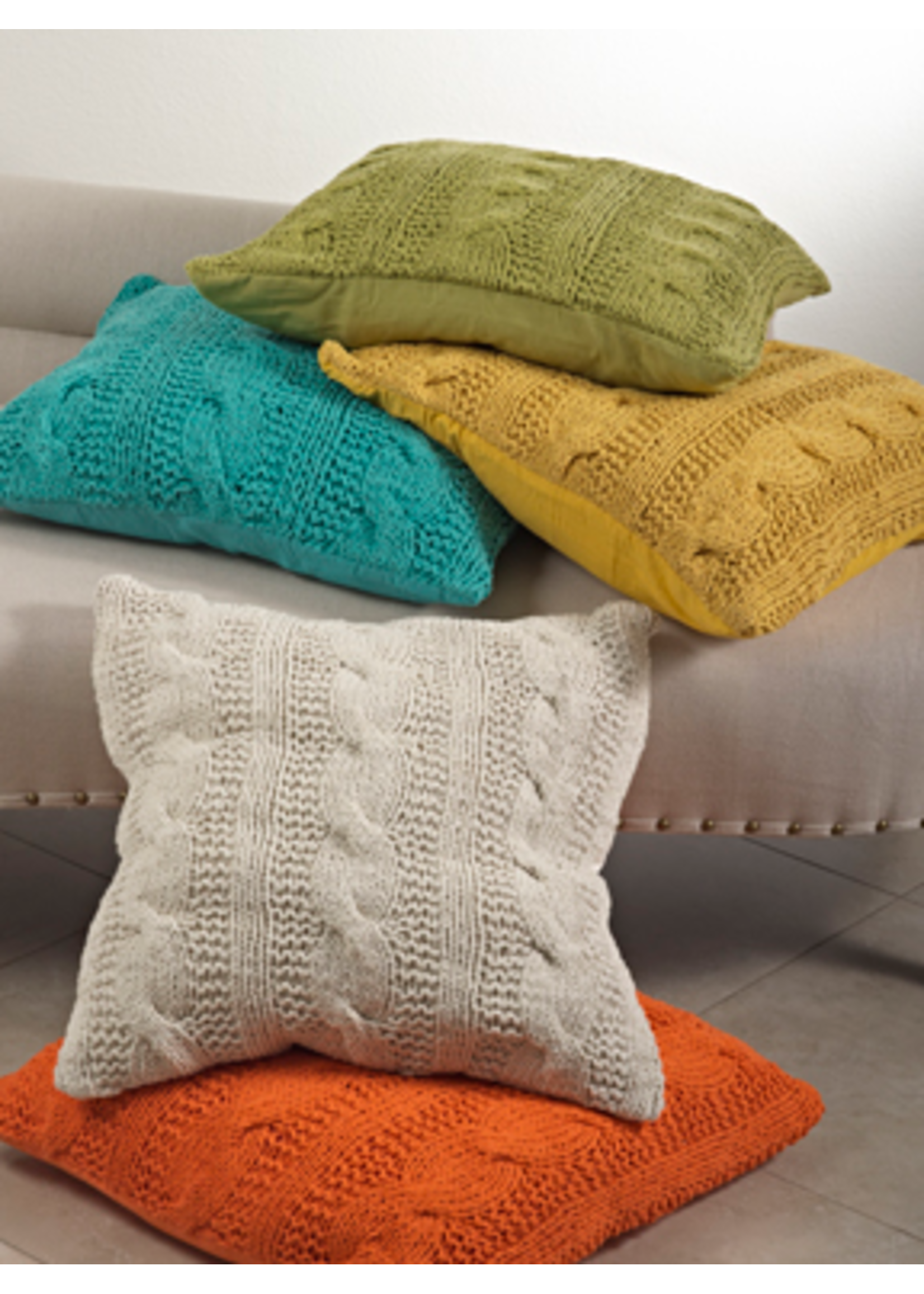 Saro Saro Cable Knit Design Pillow Grass