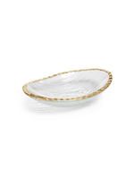 Zodax Zodax Textured Bowl with Jagged Gold Rim Small