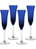 Qualia Glass Inc Meridian Cobalt Flute Glass