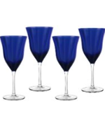 Qualia Glass Inc Meridian Cobalt Goblet Glass