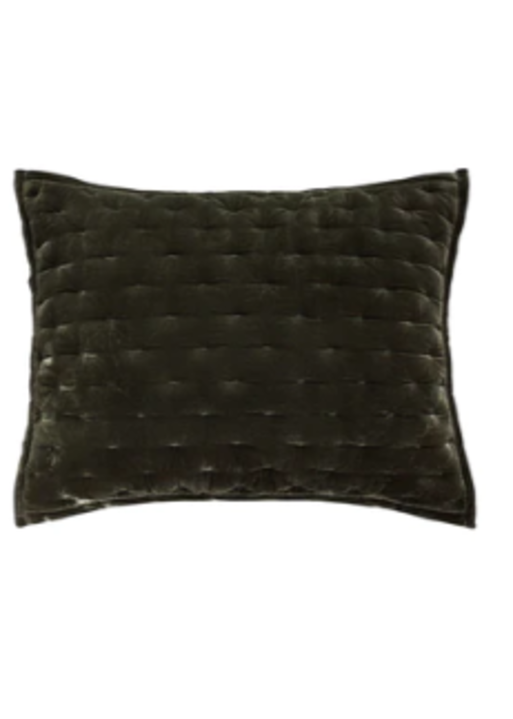 HIEND HiEnd Stella Faux Silk Velvet Pillow Sham, 21x27, Green Ochre