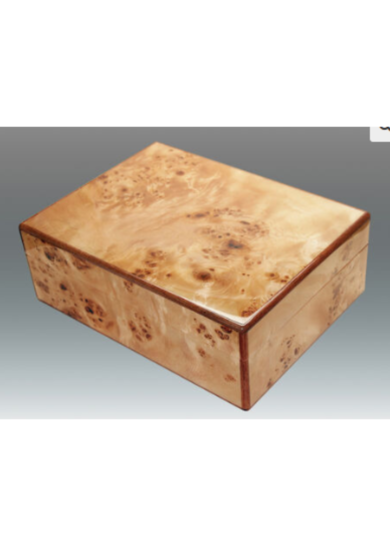 Tizo Designs, Inc Tizo Designs Natural Burl Wood  Empty Lined Jewelry Box