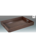 Tizo Designs, Inc Tizo Designs Faux Leather Tray Brown 16x22