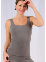 Face Plant Dreams FPD Bamboo Soft Collection Tank W/Brallette  Soft Grey Medium