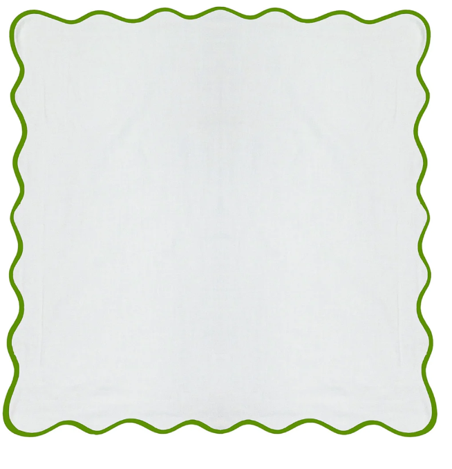 Laura Park Scalloped Euro Sham Green White Artifactory Auburn