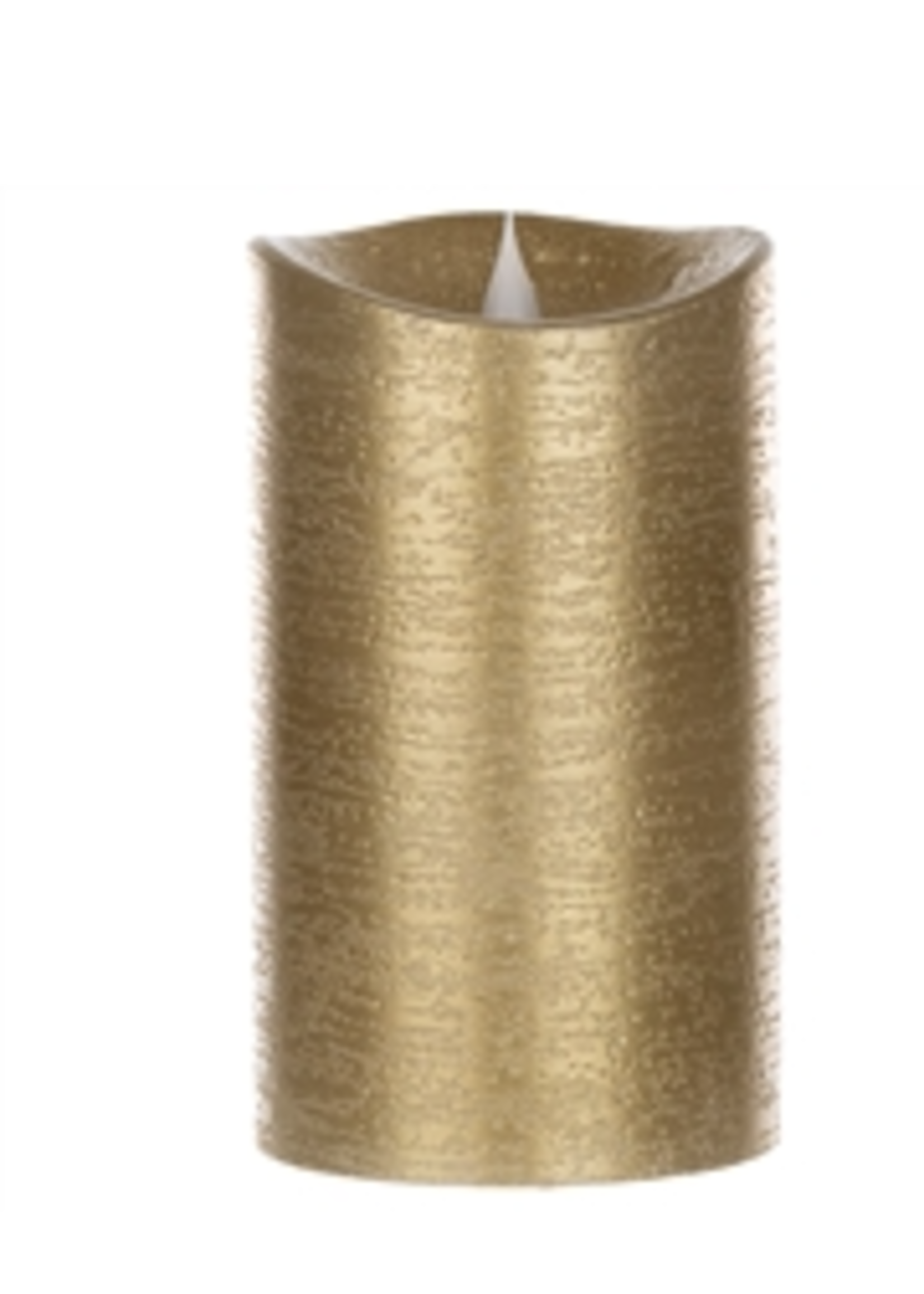 Melrose Melrose LED Gold 3.5x7.5 Candle 4/8 Hour Timer