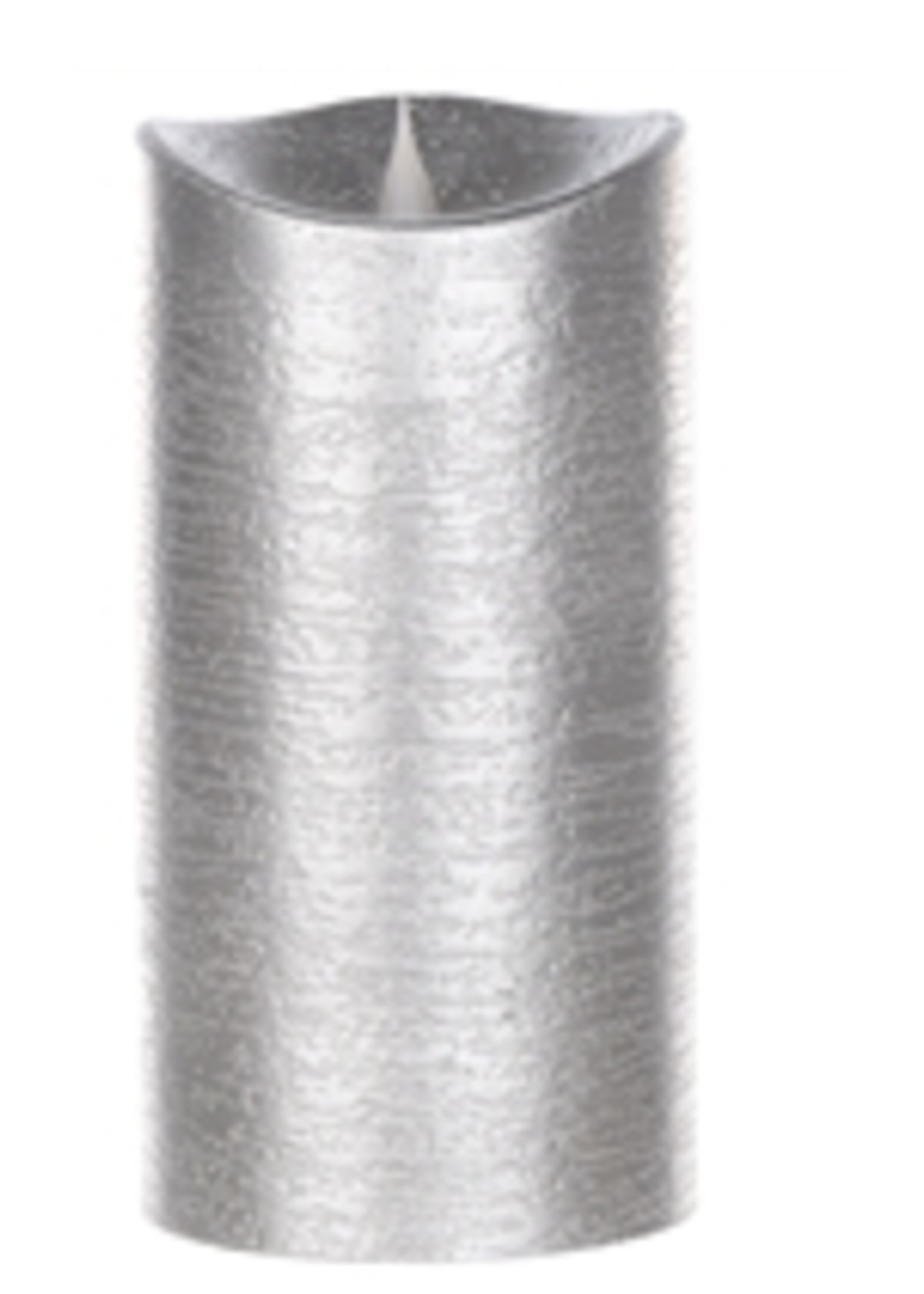 Melrose Melrose LED Silver 3.5x7.5 Candle 4/8 Hour Timer