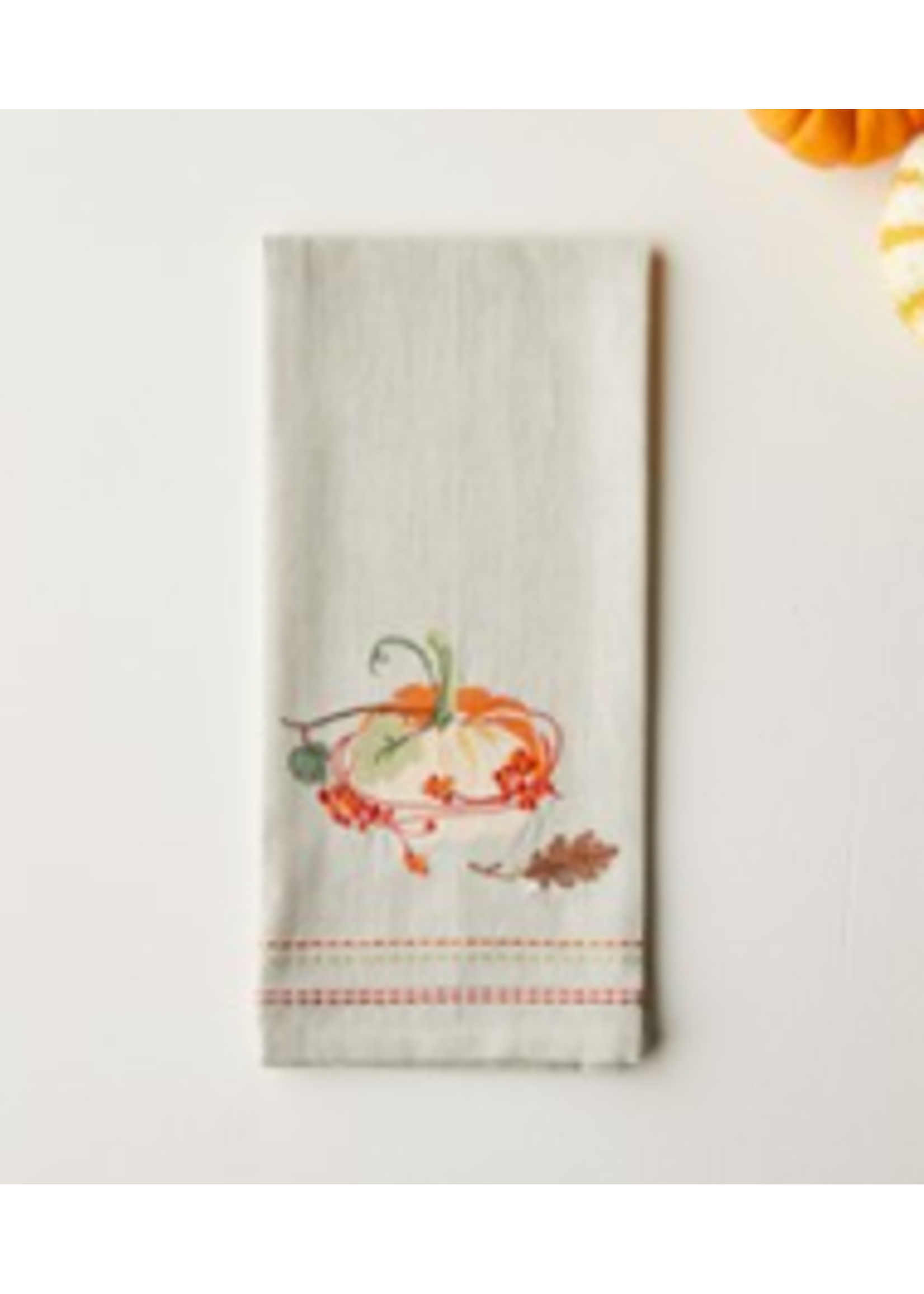 Tableau Tableau Pumpkin Embroidered Dishtowel