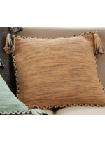 Saro Saro Braided Border Tassel Pillow Clay Down Filled