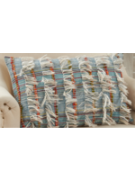 Saro Saro Shaggy Striped Pillow Multi Colored 16x24