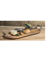 Zodax Zodax Wooden Oval Tray with Antler Handles
