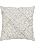 Surya Surya Woven Cowhide Throw Pillow, 20x20, White