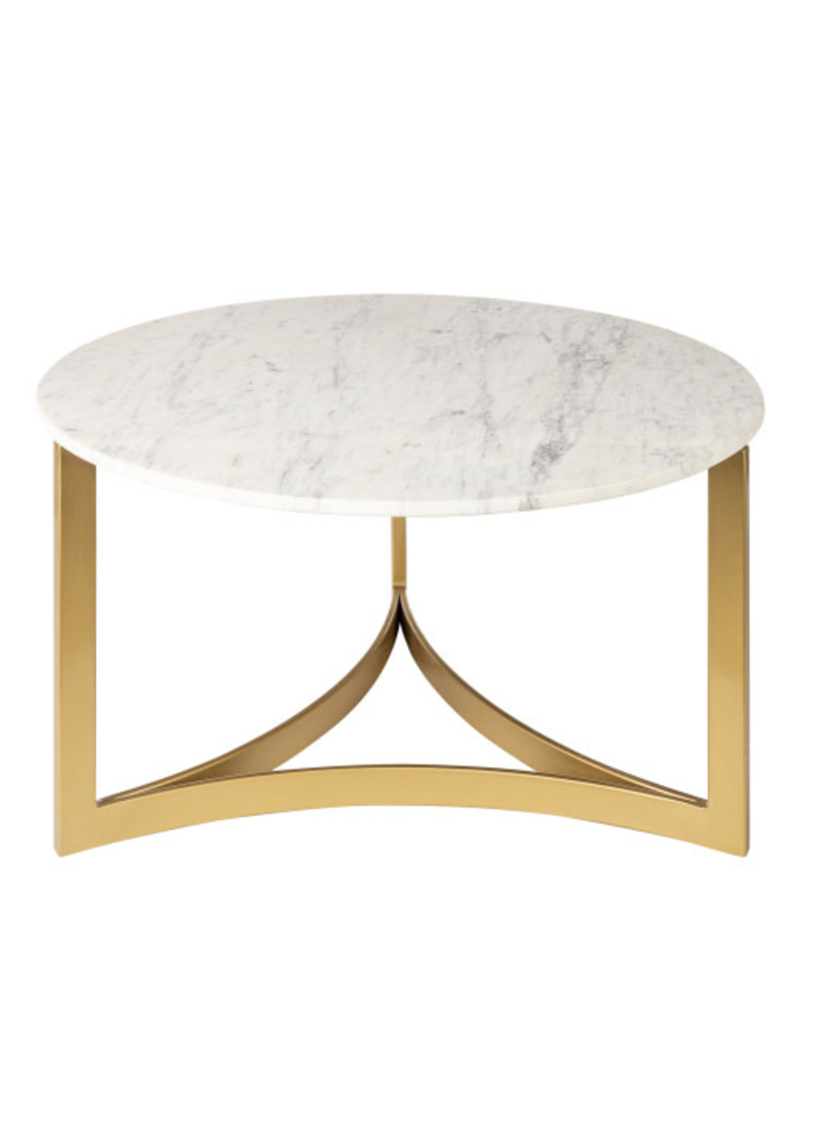 Surya Surya Lismore Coffee Table, Brass and Marble, Round