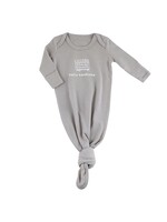 Stephan Baby Knot Gown Sheep, Newborn, Gray, Hello Handsome