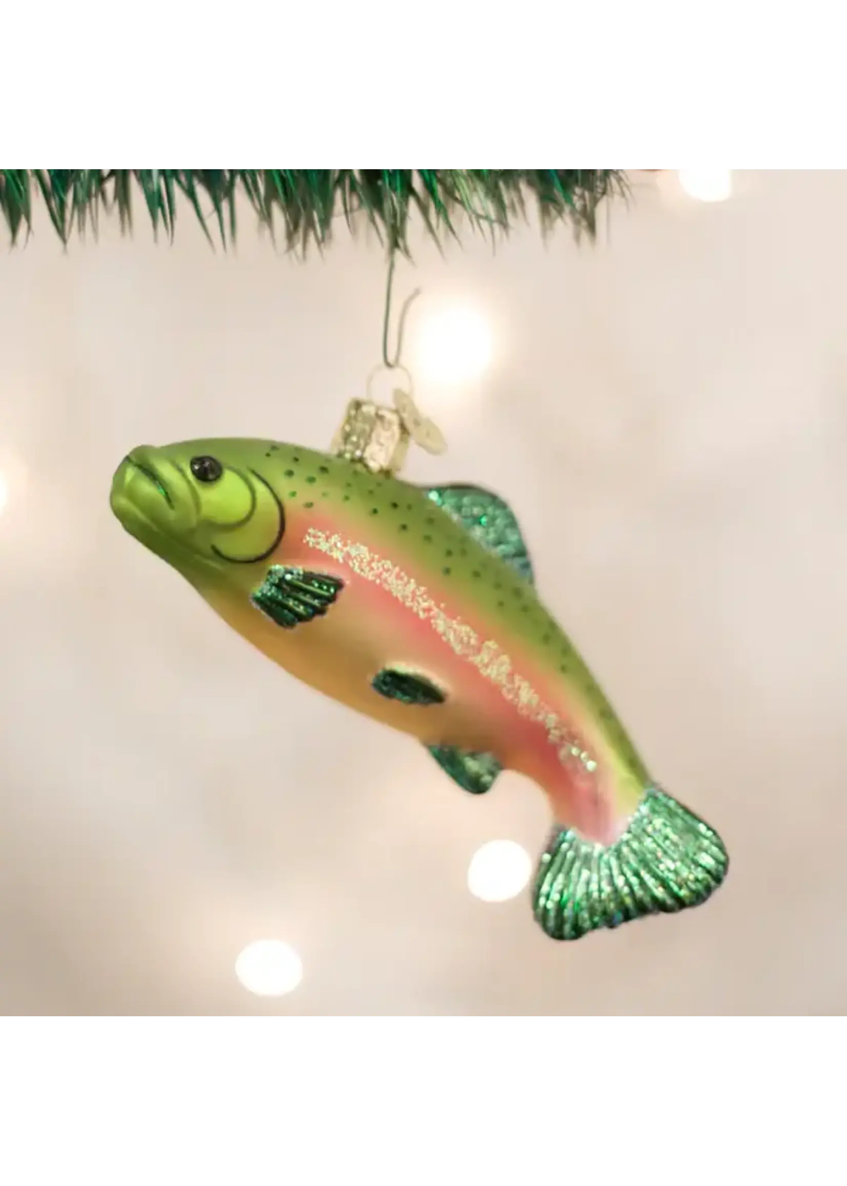 Old World Christmas Old World Rainbow Trout Glass Ornament