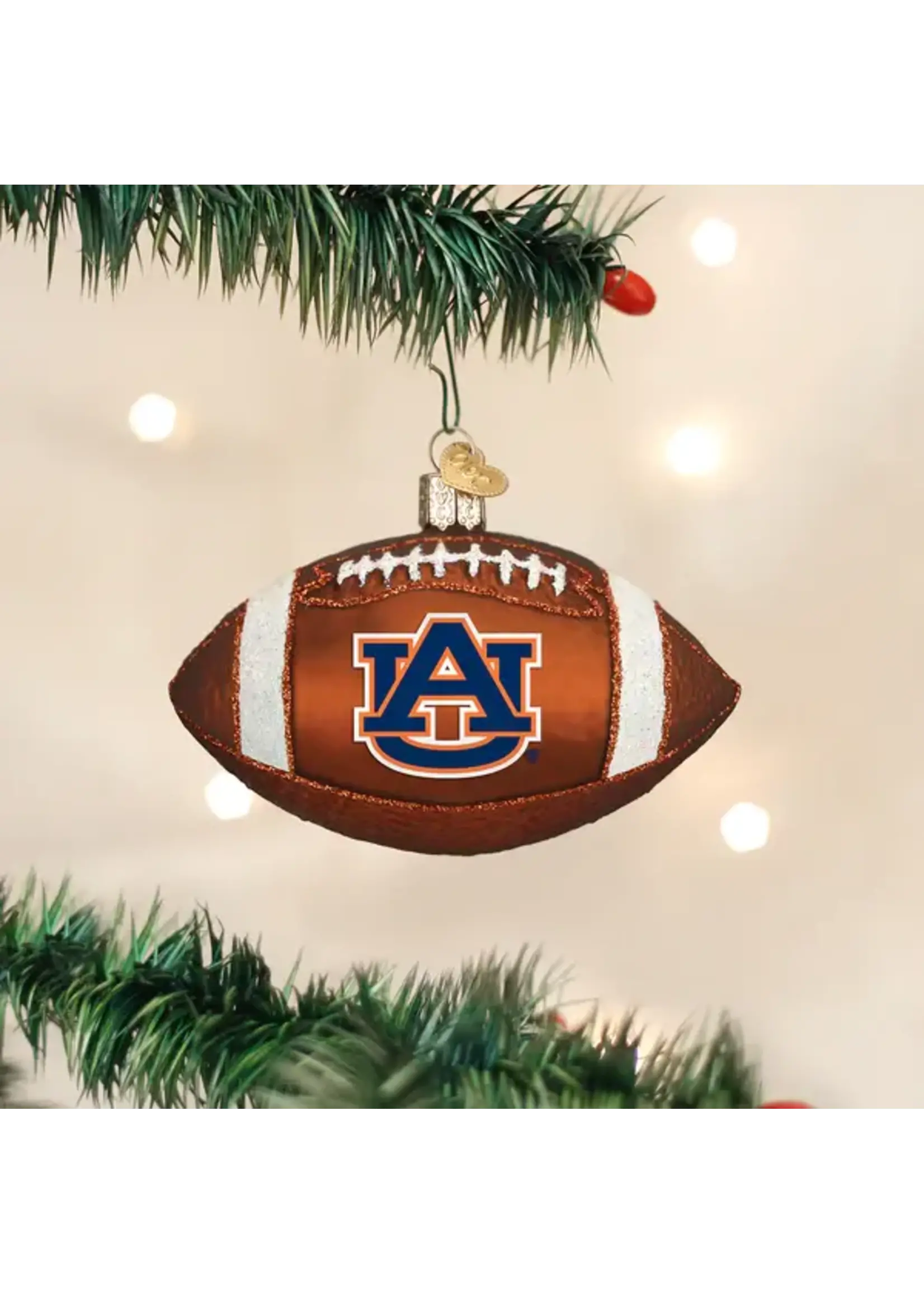 Old World Christmas Old World Auburn Football Glass Ornament