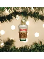 Old World Christmas Old World Coffee to Go Glass Ornament