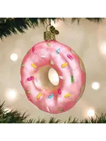 Old World Christmas Old World Pink Sprinkle Donut Glass Ornament