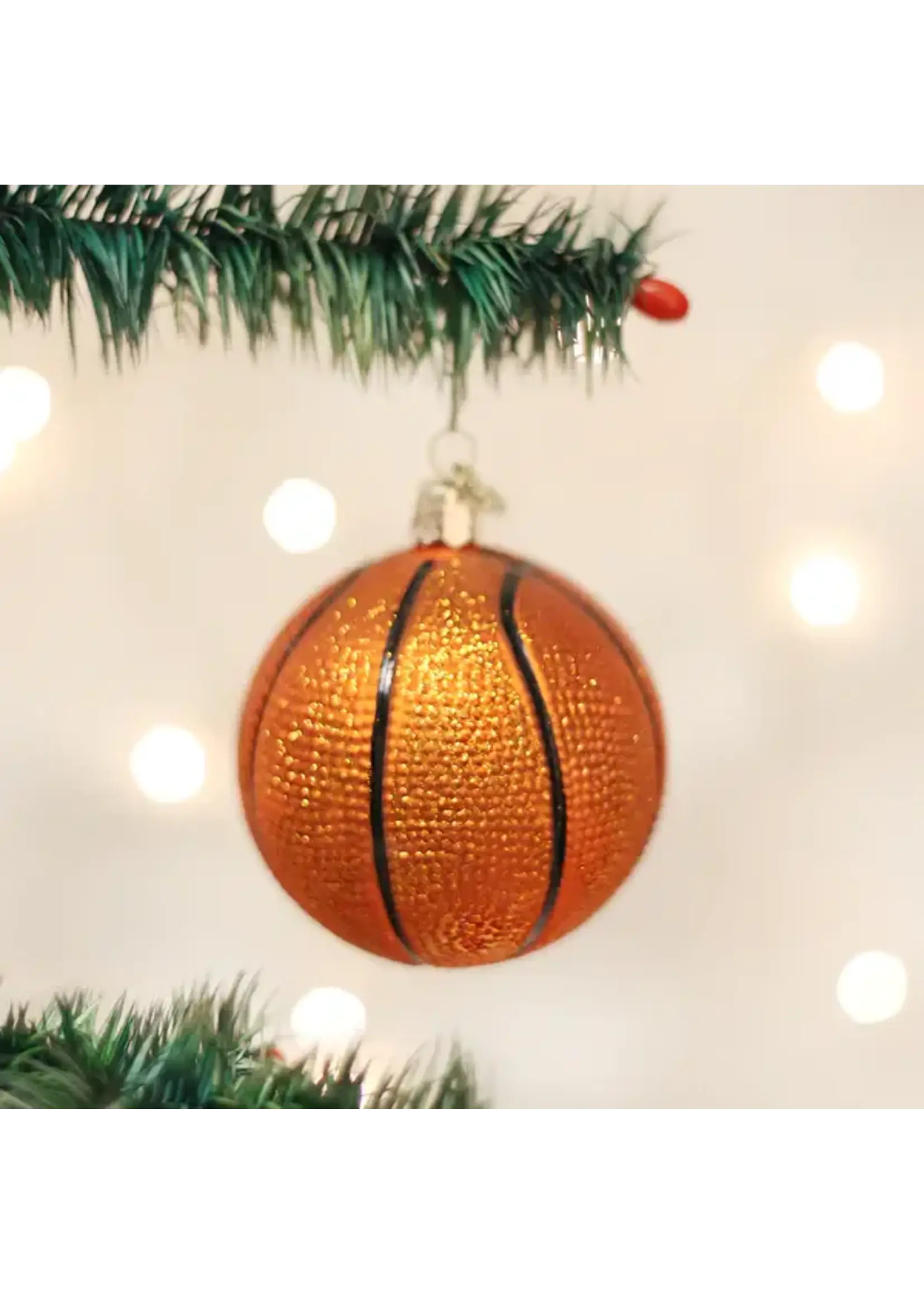 Old World Christmas Old World Basketball Glass Ornament