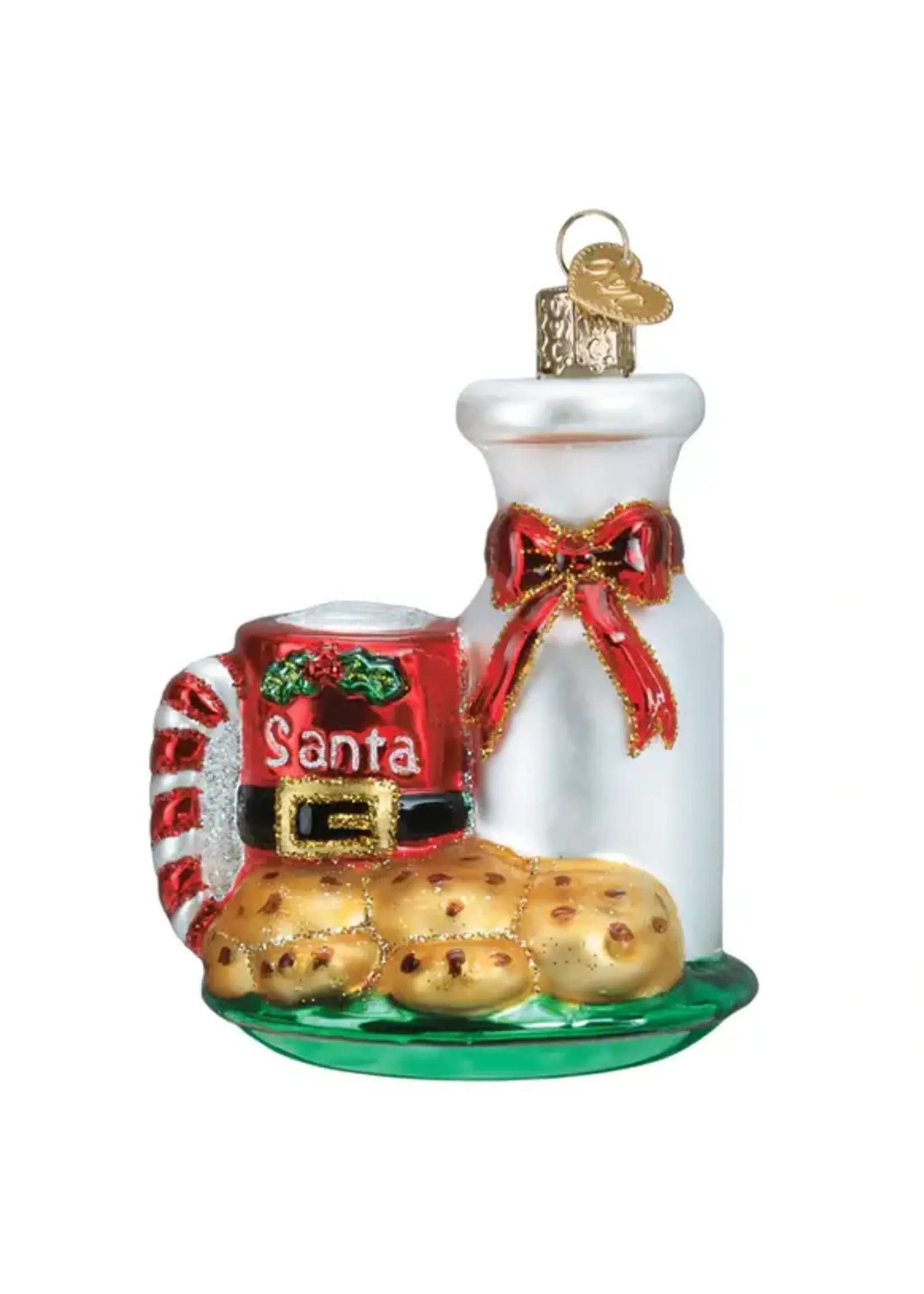 Old World Christmas Old World Santa's Milk and Cookies Ornament