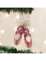 Old World Christmas Old World Pair of Ballet Slippers Glass Ornament